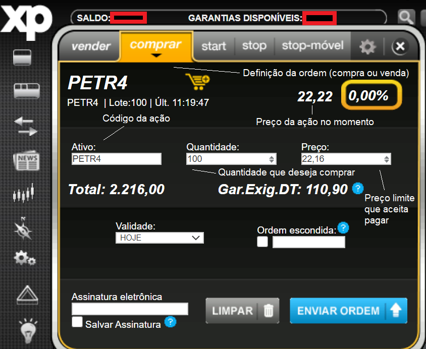 Exemplo de boleta de corretora para iniciantes na bolsa de valores