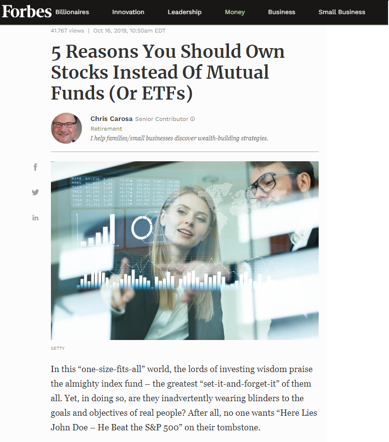 Investir em ações ou fundos de ações? Forbes afirma que é melhor investir em ações